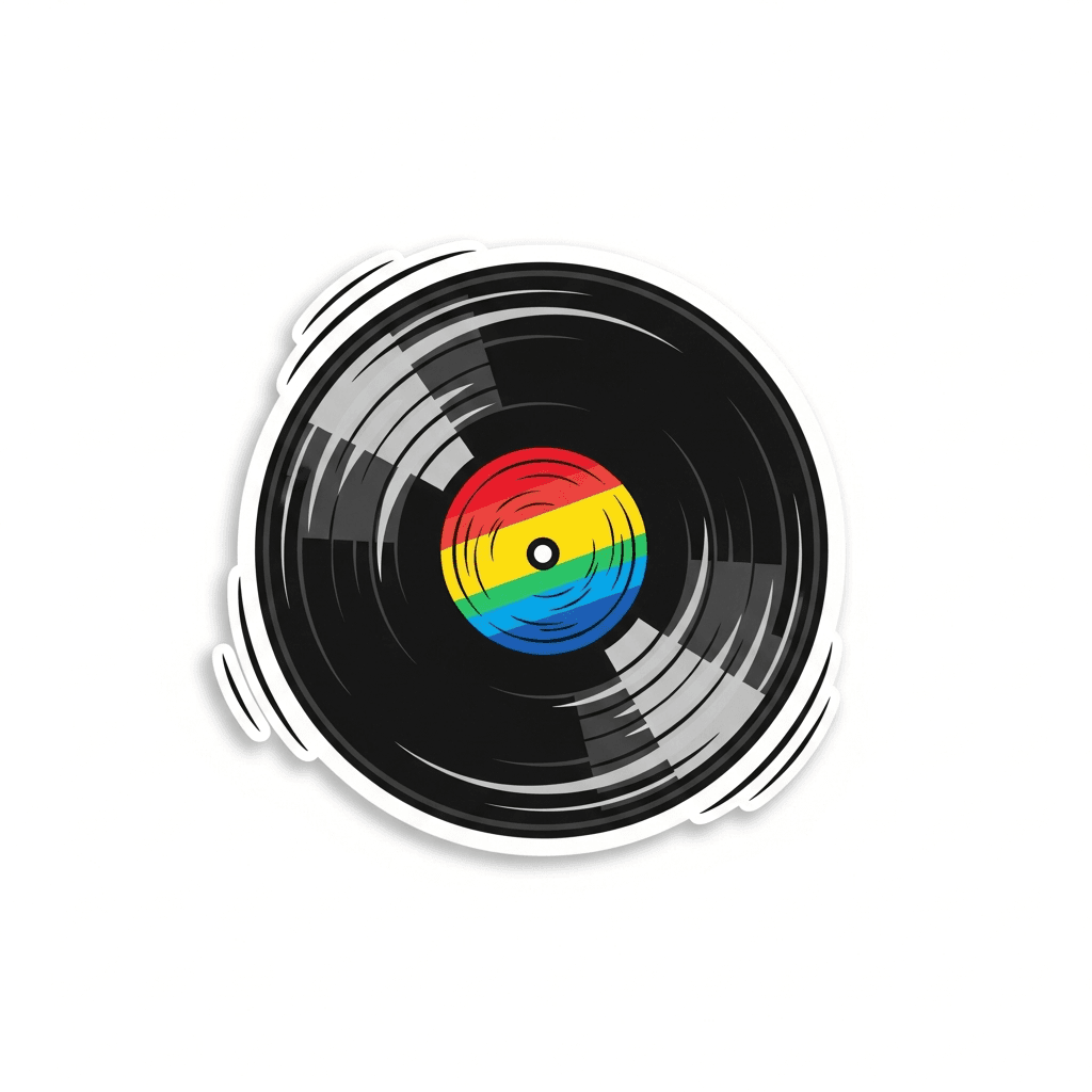 Vinyl-Platte Sticker — Musik