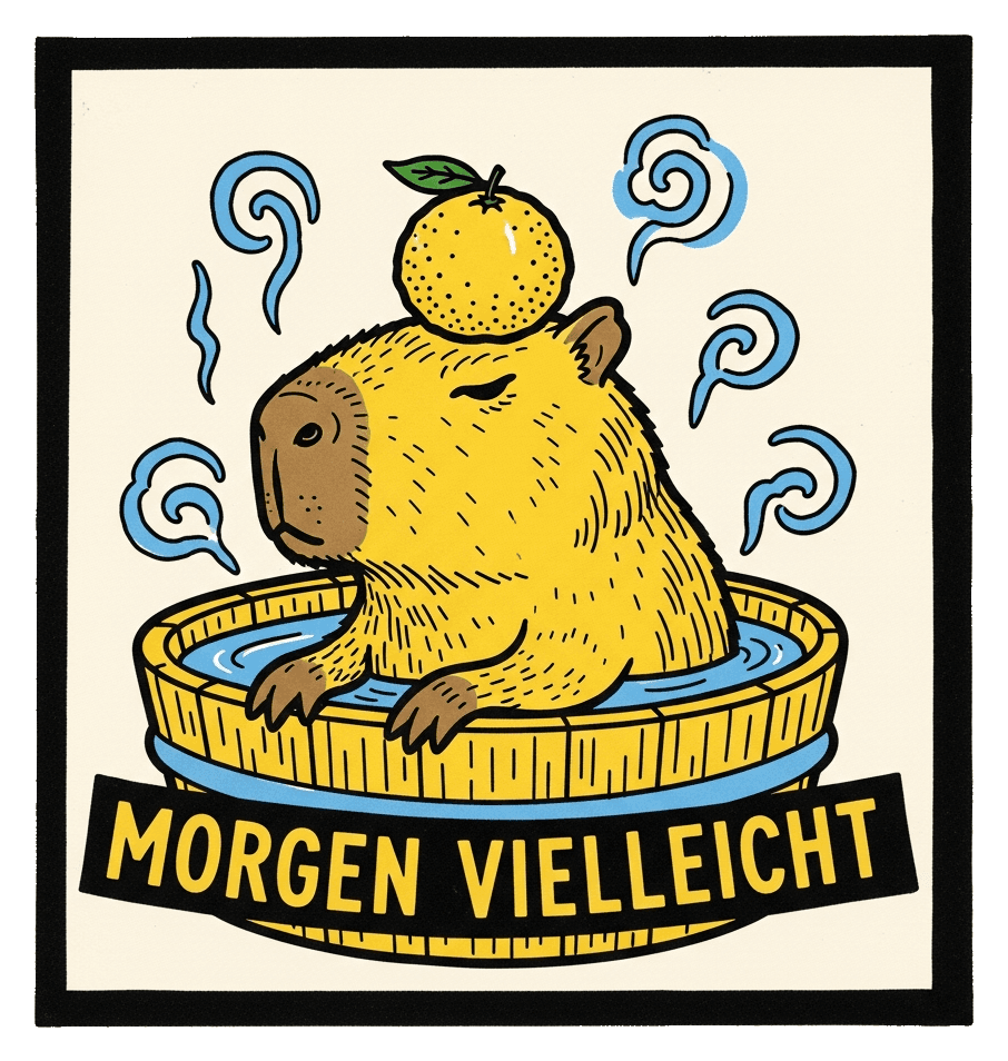 Morgen vielleicht (Capybara) — Selbstironie