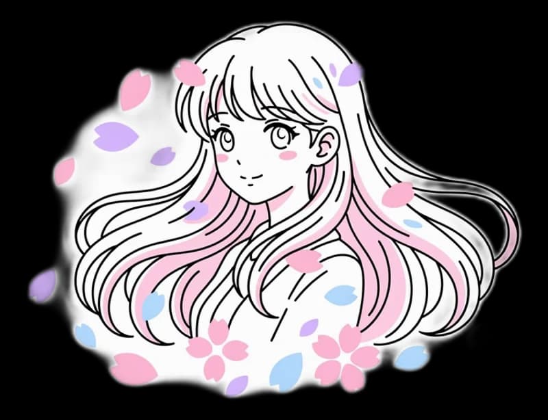 Anime Sakura Mädchen — Aufkleber