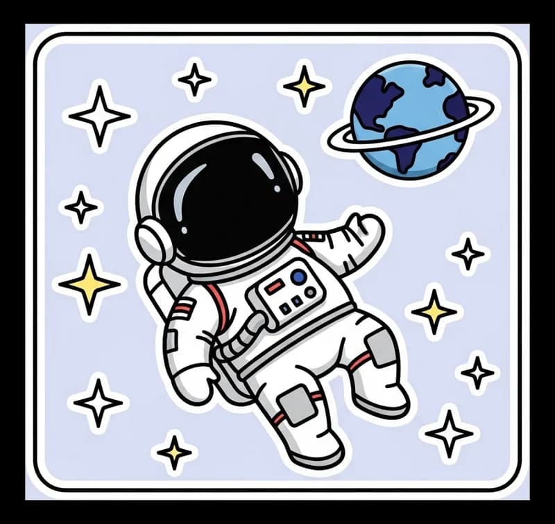 Astronaut im All — Aufkleber