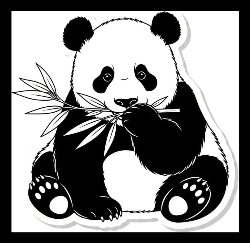 Bambus-Panda-Mini — Aufkleber