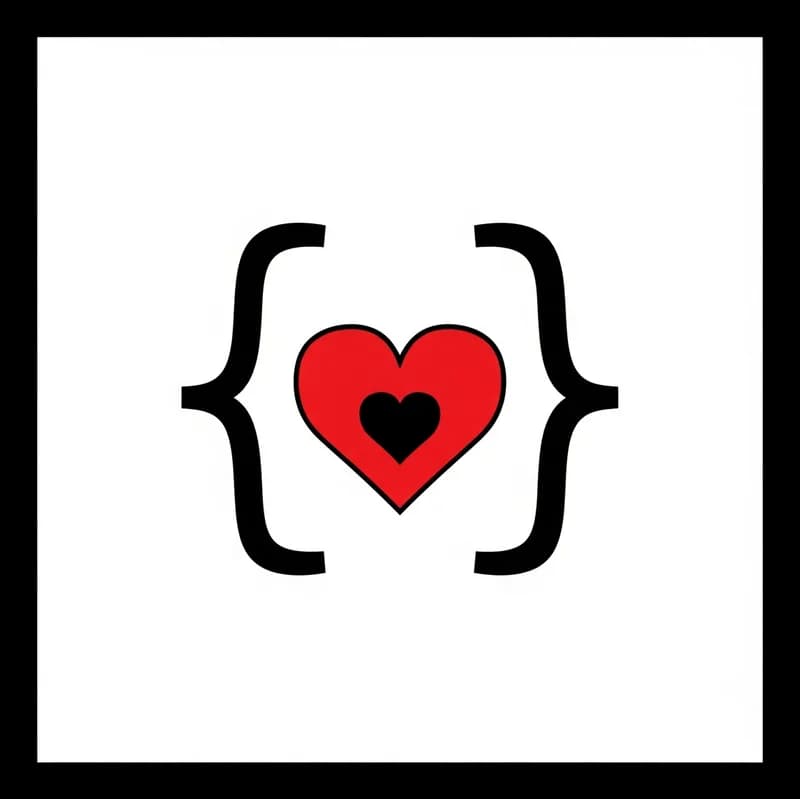 Curly-Braces-Heart — Aufkleber
