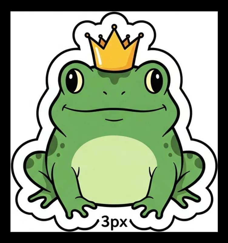 Frosch-Krone — Aufkleber