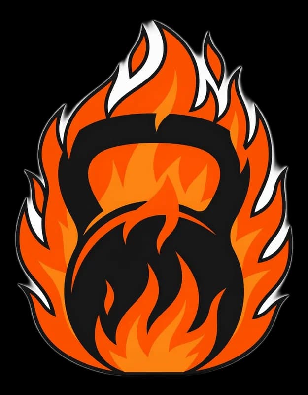 Kettlebell Flamme — Aufkleber