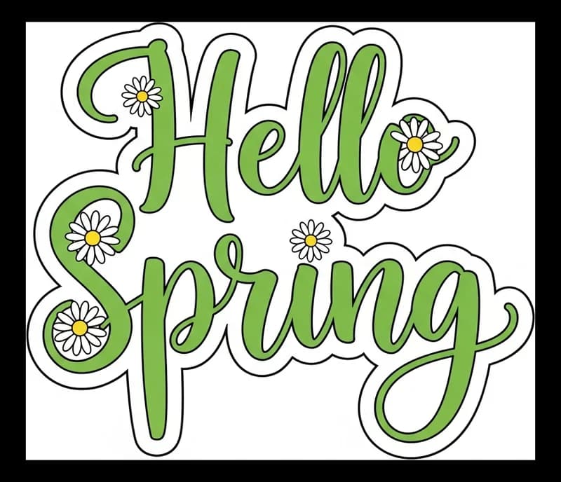 Hello-Spring-Lettering — Aufkleber