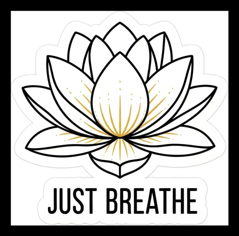 Just-Breathe-Lotus — Aufkleber