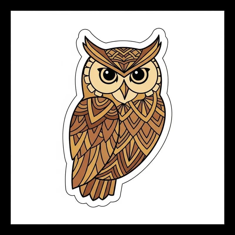Owl-Boho — Aufkleber