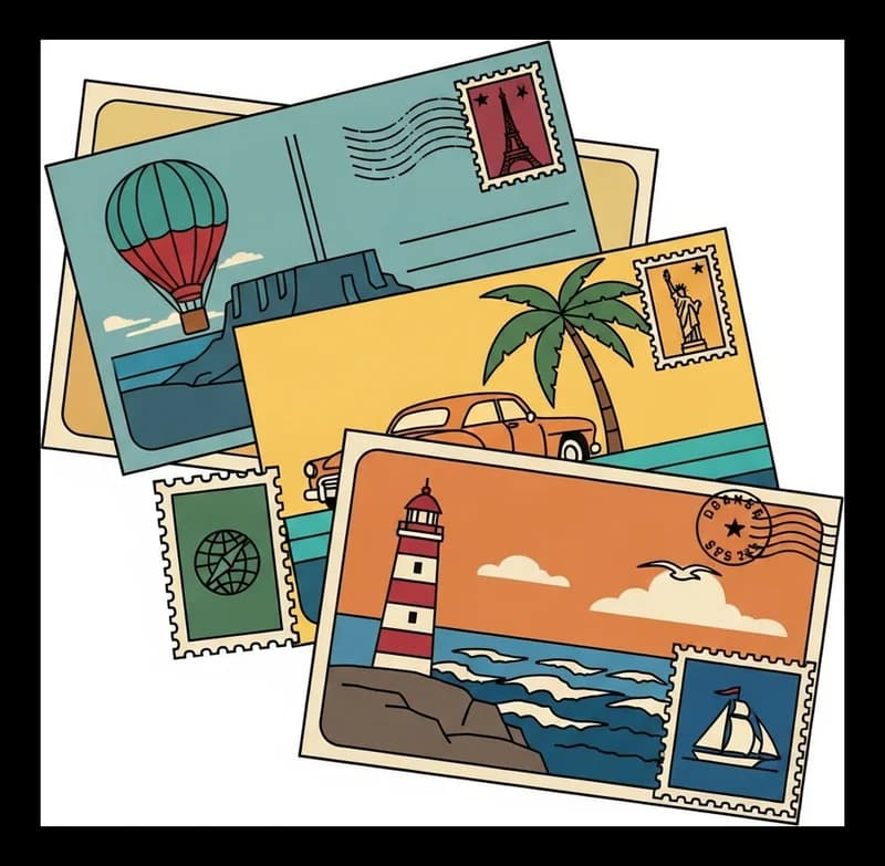 Postkarten-Set — Aufkleber