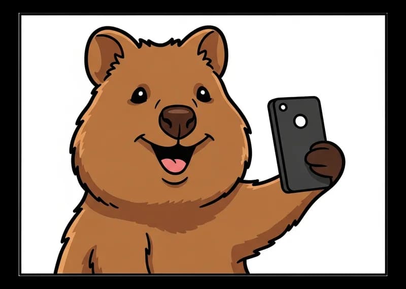 Quokka-Selfie — Aufkleber