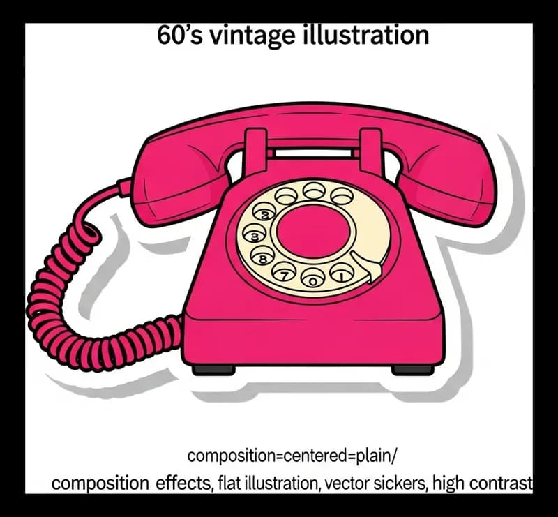 Retro-Telefon-Pink — Aufkleber