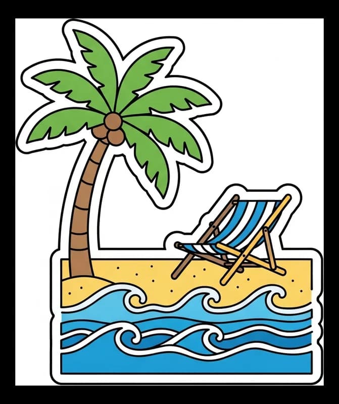 Sommer-Strand — Aufkleber