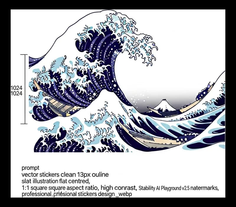 Surfwelle Indigo — Aufkleber