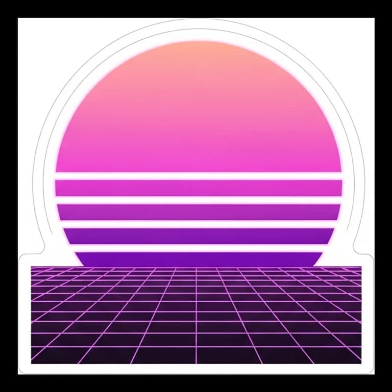 Synthwave-Sonne — Aufkleber