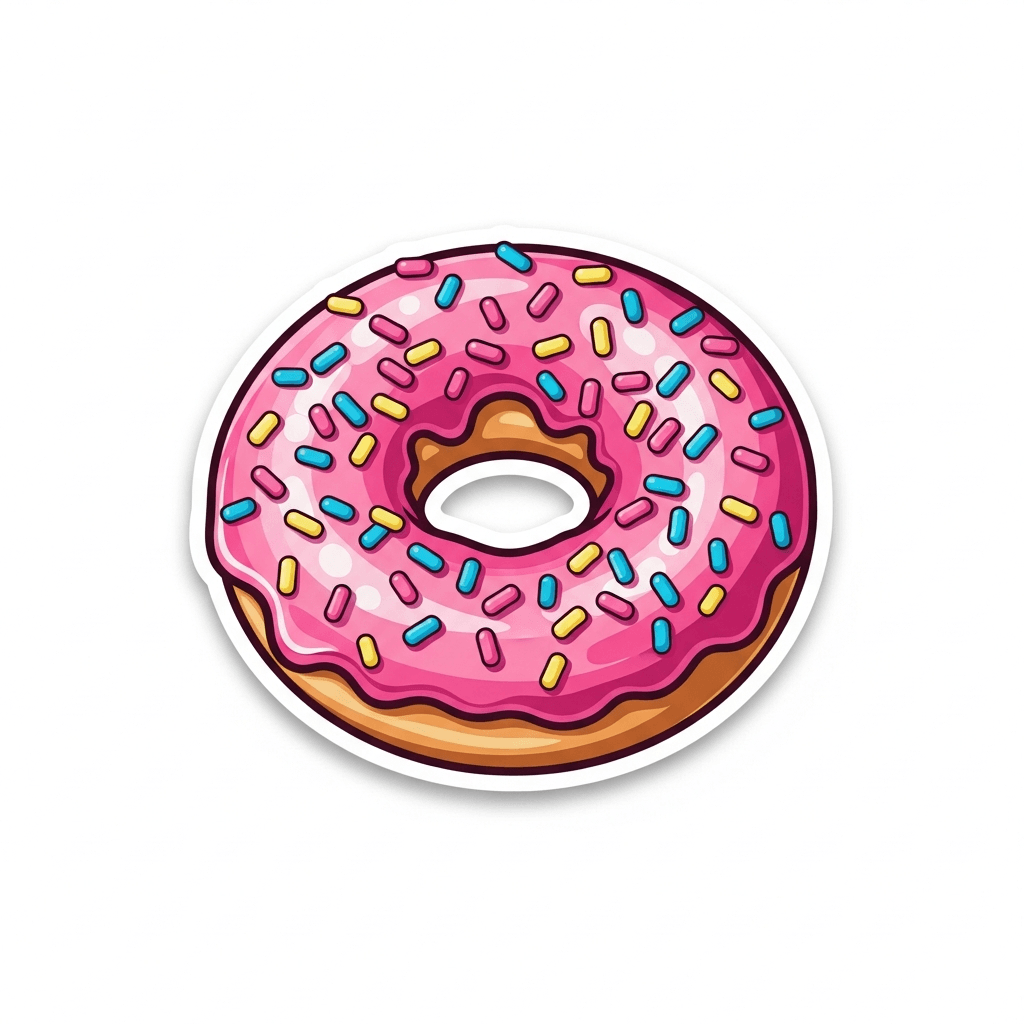 Donut Sticker — Essen & Trinken