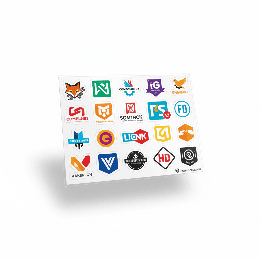 Firmenlogo-Stickerbogen — Stickerbogen