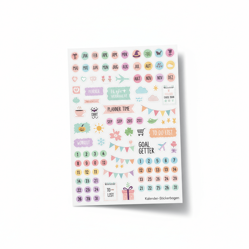 Kalender-Stickerbogen — Stickerbogen