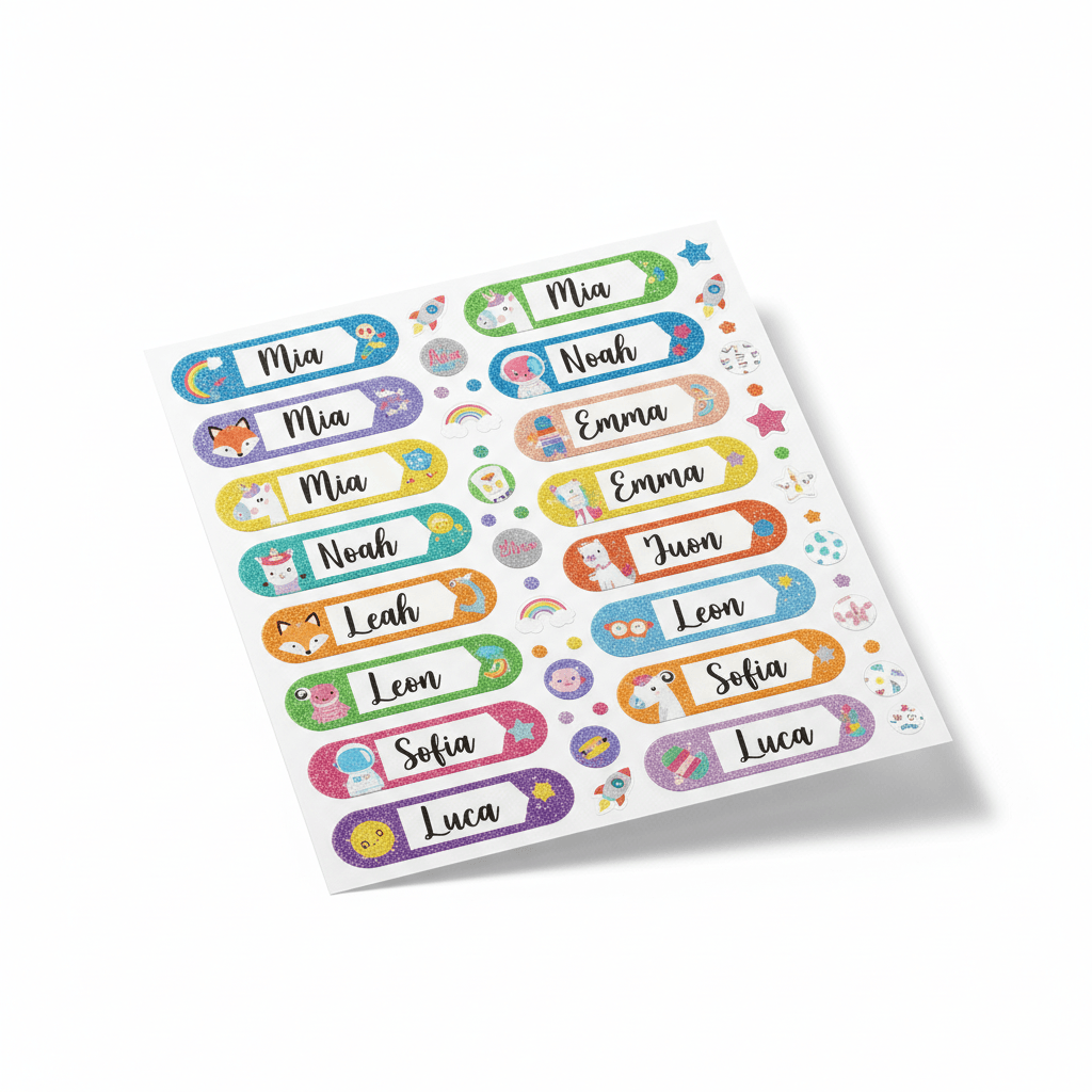 Namensaufkleber-Bogen — Stickerbogen