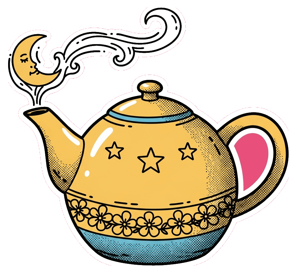 Teekanne mit Mond — Essen & Trinken