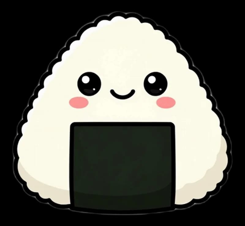 Onigiri Kawaii Gesicht — Aufkleber