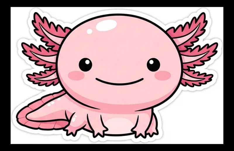 Axolotl-Pink — Aufkleber