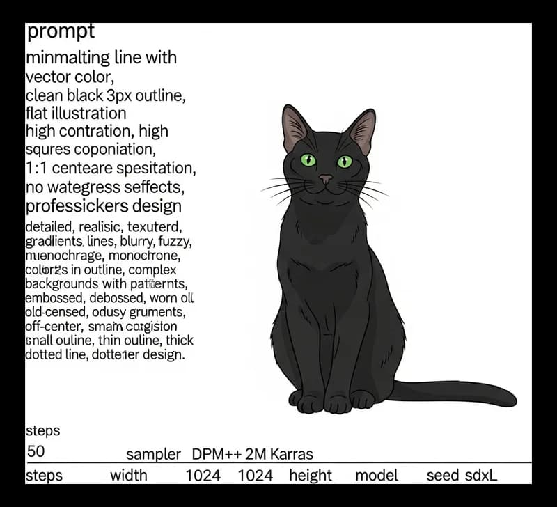 Black-Cat-Stretch — Aufkleber