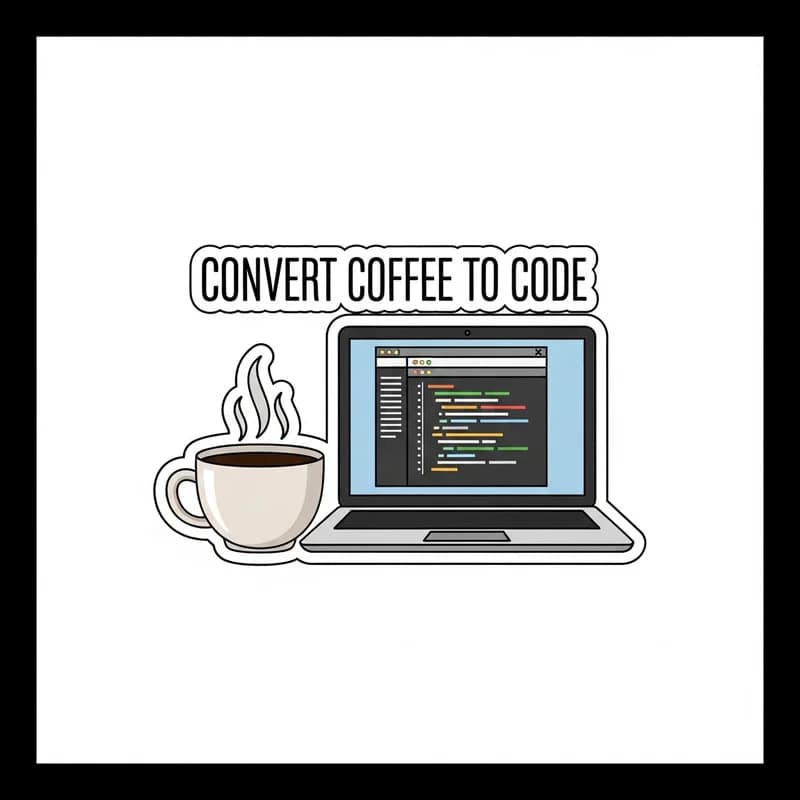 Coffee-To-Code — Aufkleber