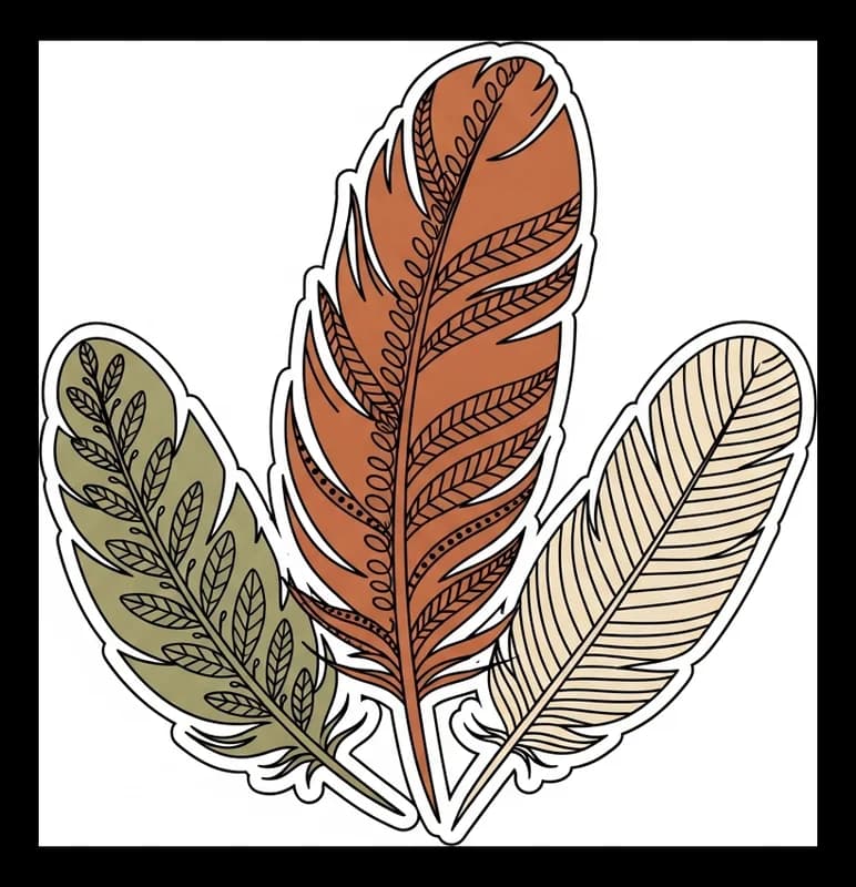 Federn-Dreier — Aufkleber