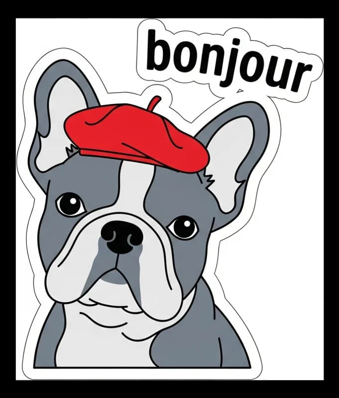 Frenchie-Bonjour — Aufkleber