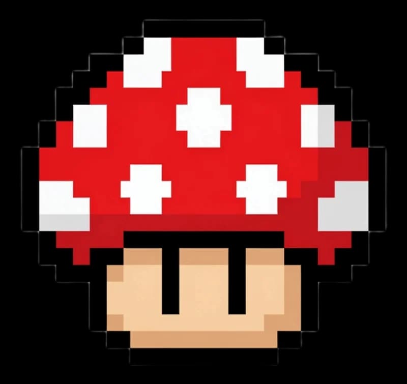 8-Bit Power Mushroom — Aufkleber