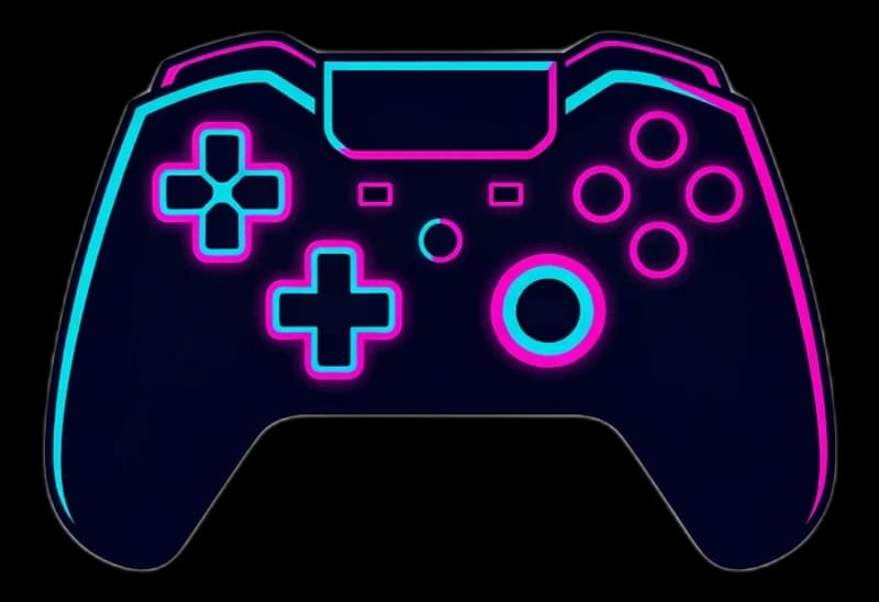Neon Game Controller — Aufkleber