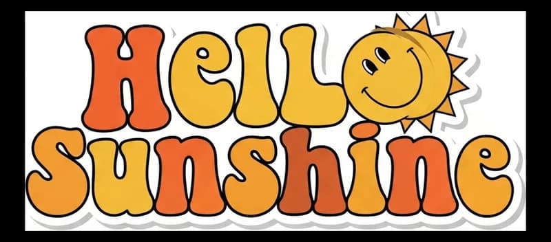 Hello-Sunshine-Retro — Aufkleber