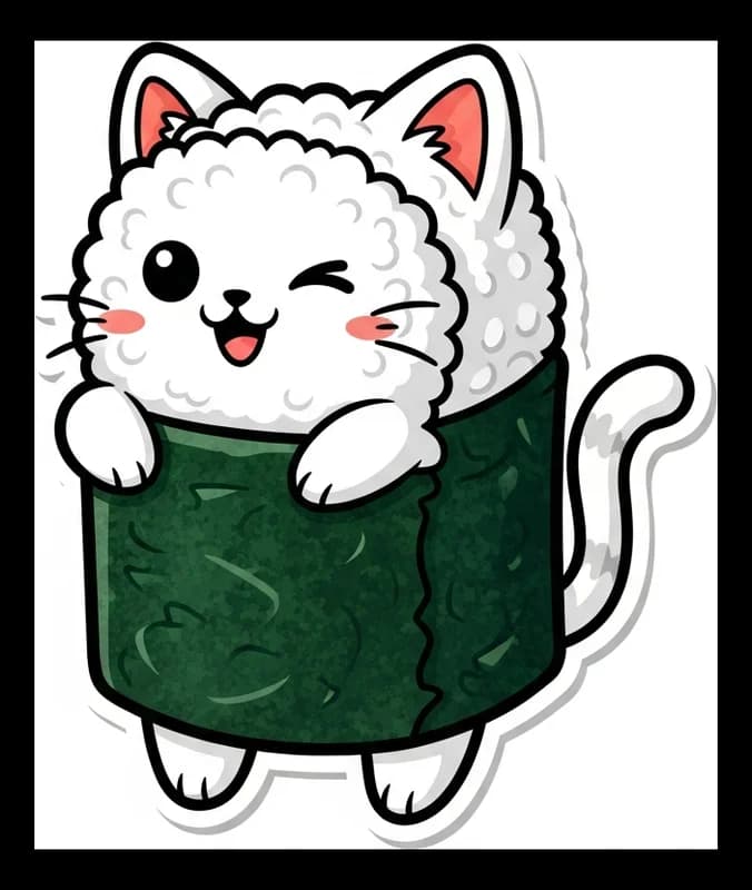 Katze-Sushi — Aufkleber