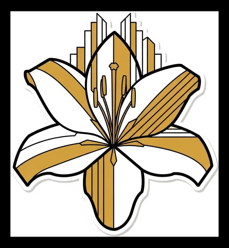 Lilien-Stempel — Aufkleber