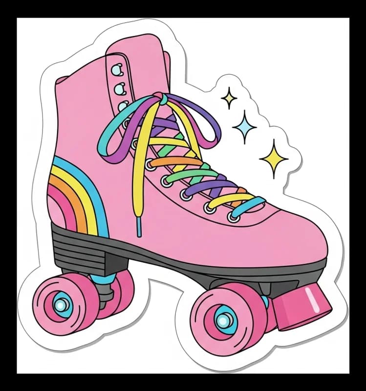 Roller-Skate-Pink — Aufkleber