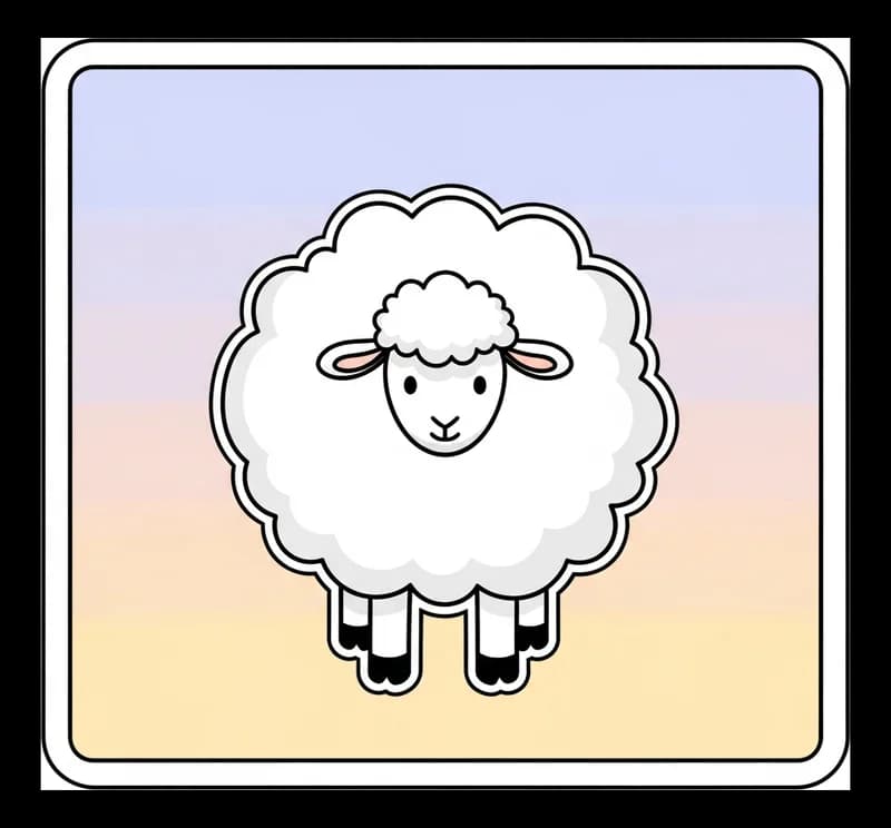 Schaf-Wolke — Aufkleber