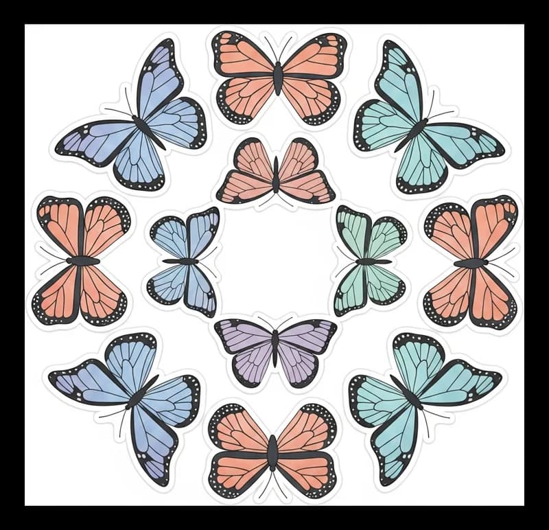 Schmetterlings-Schwarm — Aufkleber