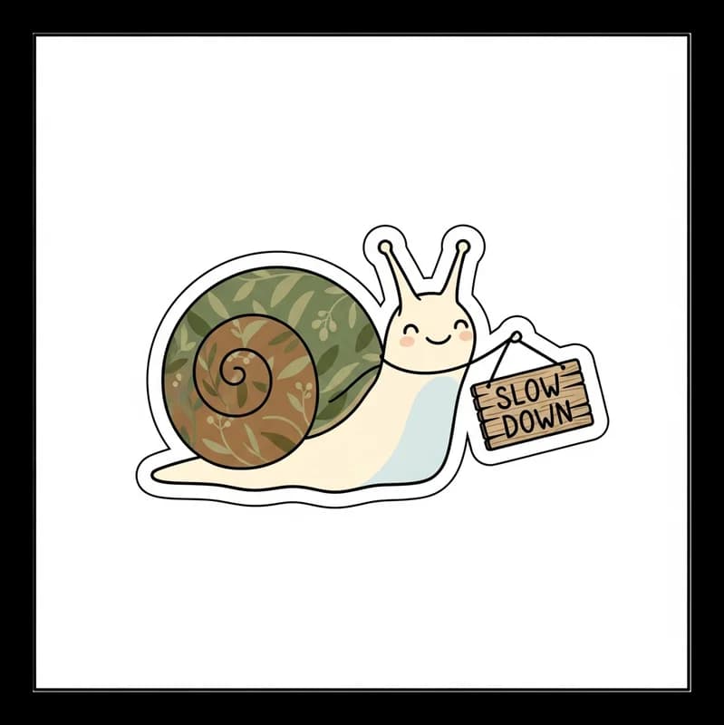 Slow-Down-Schnecke — Aufkleber