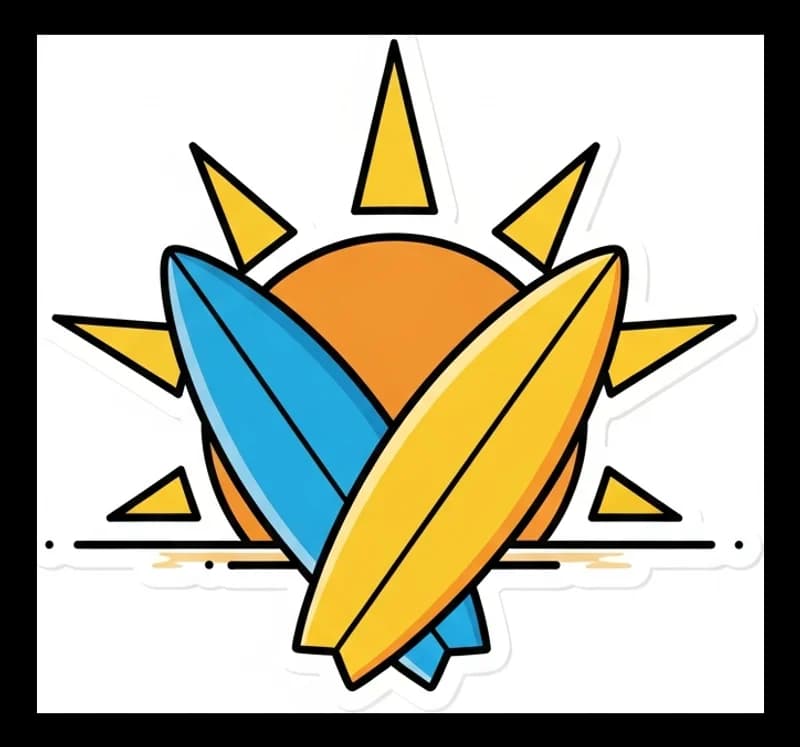 Surfboard-Sticker — Aufkleber