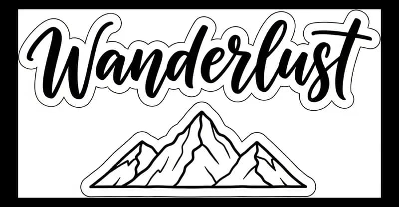 Wanderlust-Lettering — Aufkleber