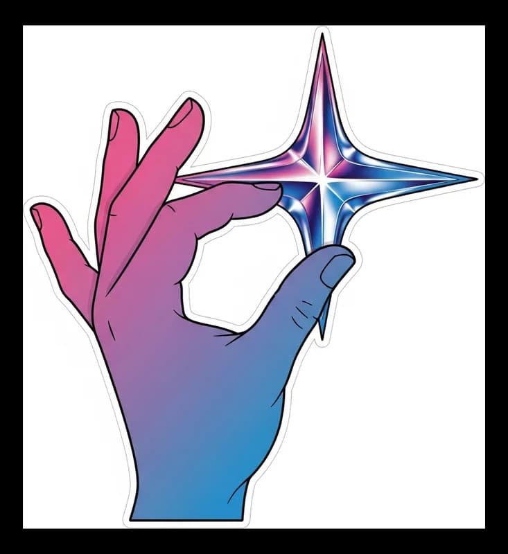 Y2K-Hand-Mit-Stern — Aufkleber